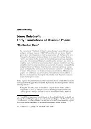 János Batsányi's Early Translations of Ossianic Poems - SEAS