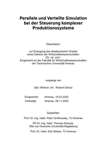 Parallele und Verteilte Simulation bei der Steuerung komplexer ...