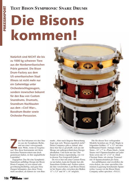 Die Bisons kommen! - The Bison Drum Company