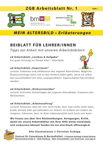 ZGB Arbeitsblatt "Mein Altersbild" - Zentrum für Generationen und ...