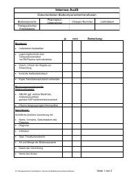 Internes Audit - GFP - Transfusionspraxis