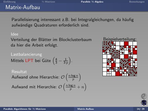 Parallele Algorithmen für H-Matrizen