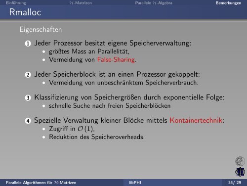 Parallele Algorithmen für H-Matrizen