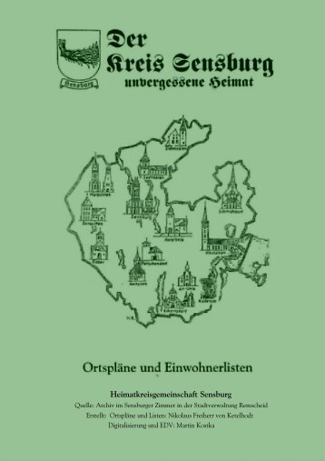 Übersicht über Ortspläne und Einwohnerlisten mit ... - Sensburg