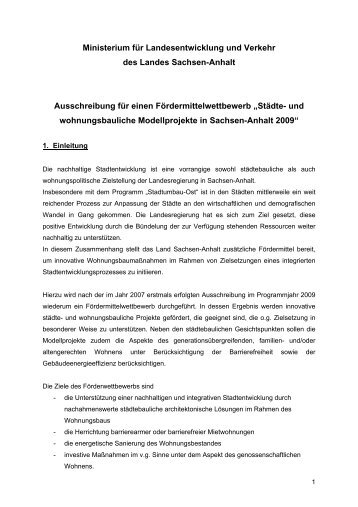 Ministerium für Landesentwicklung und Verkehr ... - Sachsen-Anhalt