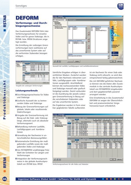 Produktübersicht Januar 2013 als PDF herunterladen - Dlubal