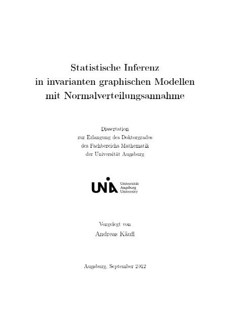 Statistische Inferenz in invarianten graphischen Modellen mit ...