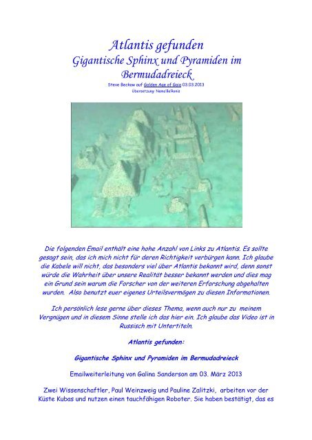 Atlantis Gefunden Gigantische Sphinx Und Pyramiden Im