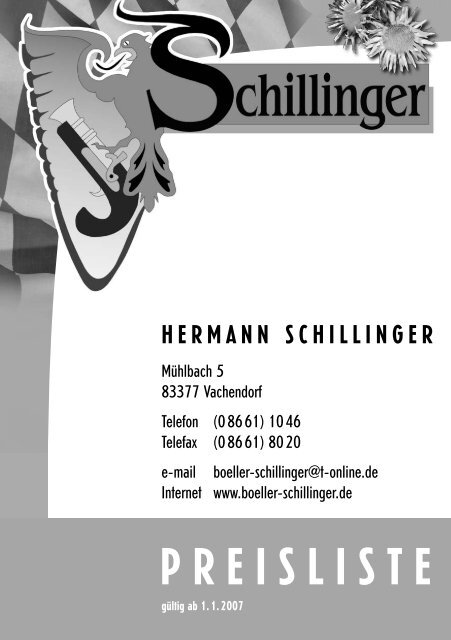 Preisliste 2007/1 - bei Böller Schillinger