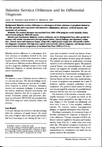 Balanitis Xerotica Obliterans and Its Differential Diagnosis