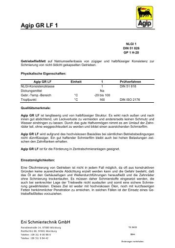 Agip GR LF 1 - Korb Schmierstoffe