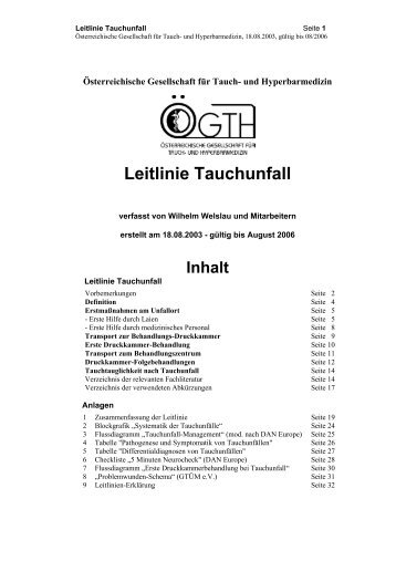 Leitlinie Tauchunfall - Dr.med. Clemens Mader
