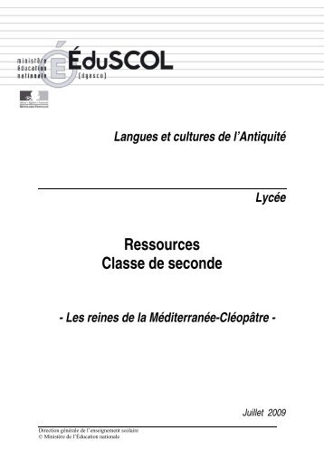 Les reines de la Méditerranée-Cléopâtre - Lettres