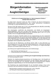 Bürgerinformation Ausgleichbeträgen - in Hohen Neuendorf, dem