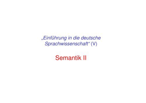Semantik II
