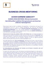 BUSINESS-CROSS-MENTORING: Hilfe beim Karriereschritt ... - BIC