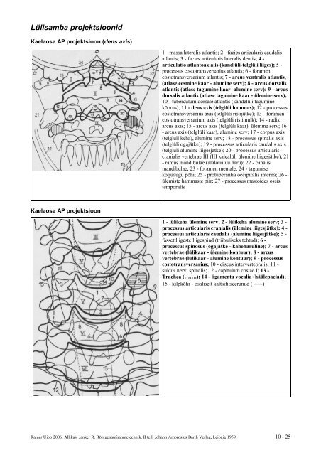 Projektsiooniline anatoomia Sisukord