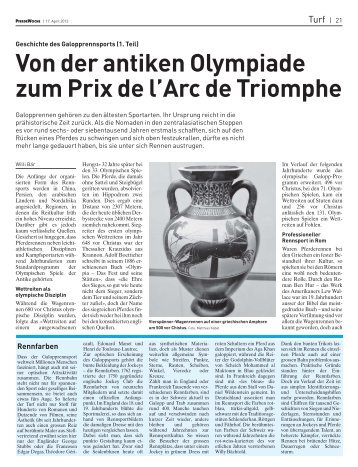 Geschichte des Galopprennsports (1. Teil) - PferdeWoche