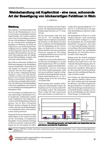 Weinbehandlung mit Kupfercitrat - und Forschungsanstalt ...