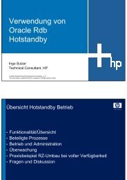 Verwendung von Oracle Rdb Hotstandby