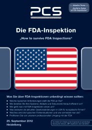 Die FDA-Inspektion - PCS