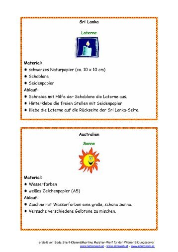 Sri Lanka Laterne Material: schwarzes Naturpapier (ca ... - Lehrerweb