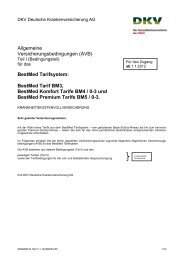 PDF-Datei: Beschreibung BestMed Tarifsystem - Tarife BM1-3 ... - DKV