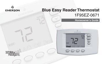 Blue Easy Reader Thermostat 1F95EZ-0671 - Emerson Climate ...