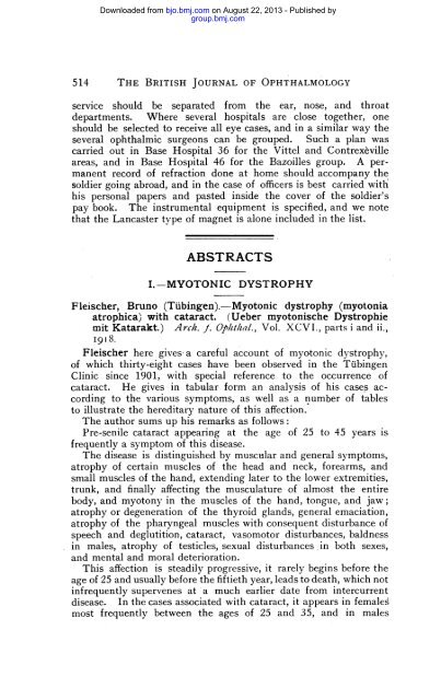 ABSTRACTS - British Journal of Ophthalmology