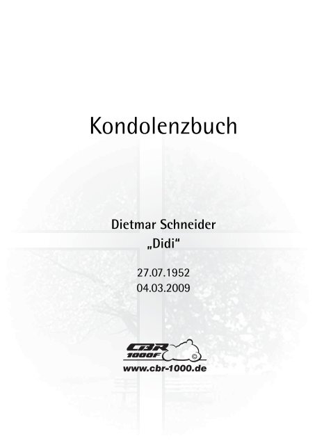 Kondolenzbuch lesen - CBR-1000