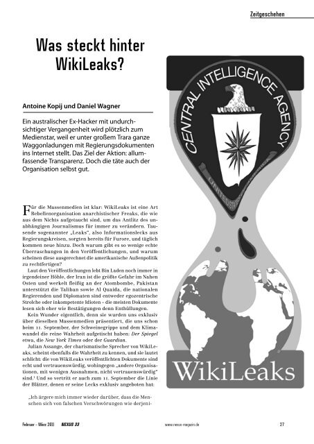 Was steckt hinter WikiLeaks? - NEXUS Magazin