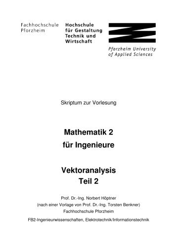 Mathematik 2 für Ingenieure Vektoranalysis Teil 2
