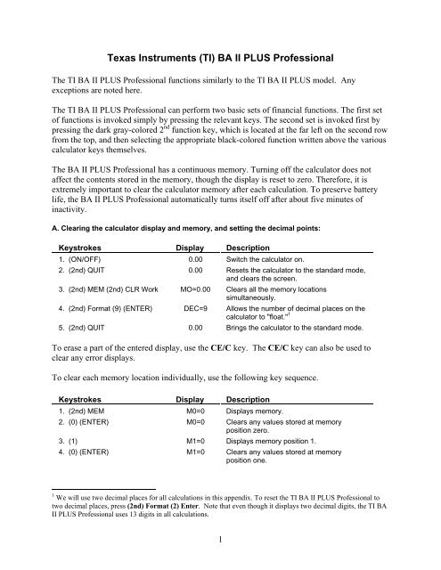 Texas Instruments (TI) BA II PLUS Professional