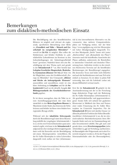 Lehrerhandreichung (pdf) - Benedikt