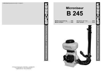 Microniseur B 245 - Birchmeier Sprühtechnik AG