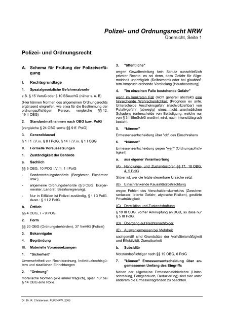 Polizei- und Ordnungsrecht NRW - Recht und Sprache