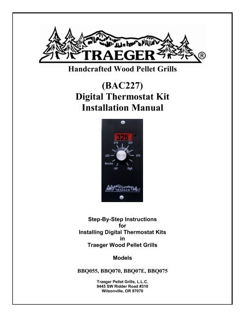 Traeger Digital Thermostat Wiring Diagram - Wiring Diagram