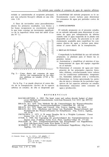 un metodo para estudiar el consumo de agua de especies arboreas