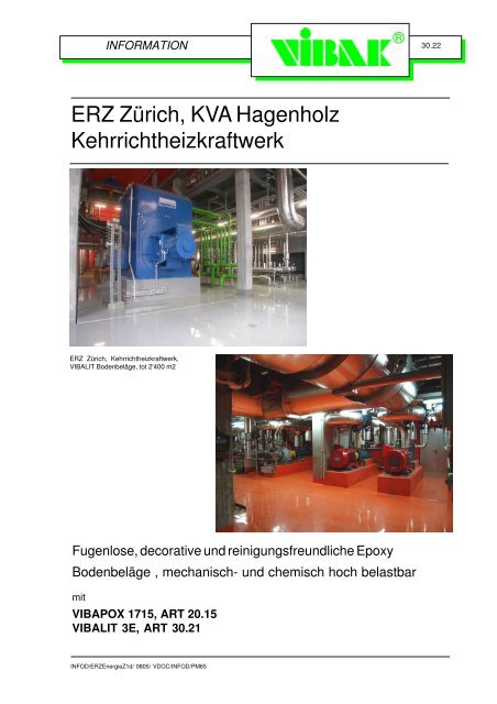 Kehrichtheizkraftwerk ERZ, Zürich - Vibak AG
