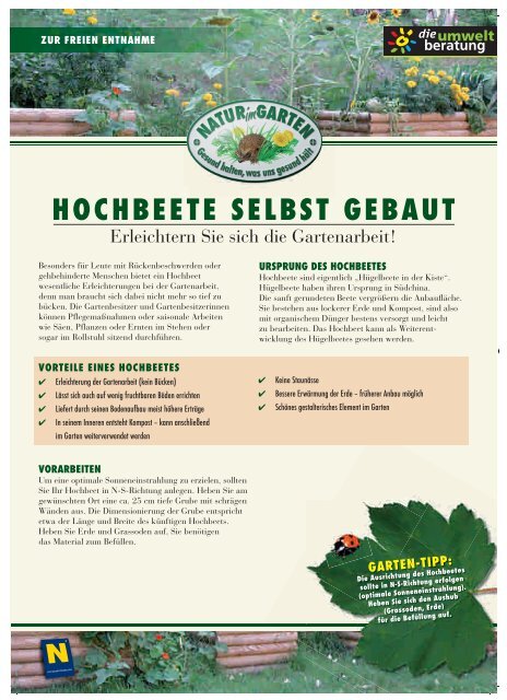 HOCHBEETE SELBST GEBAUT Natur im Garten