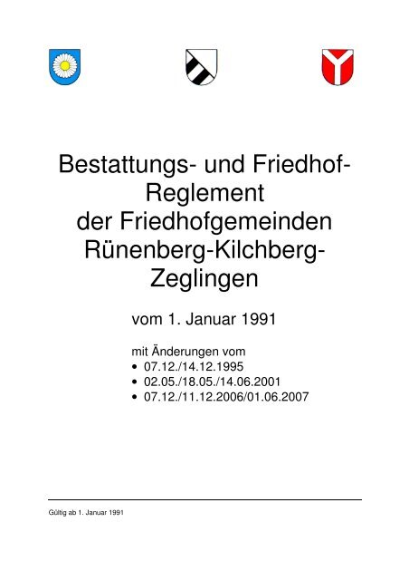 Bestattungs- und Friedhofreglement - Rünenberg