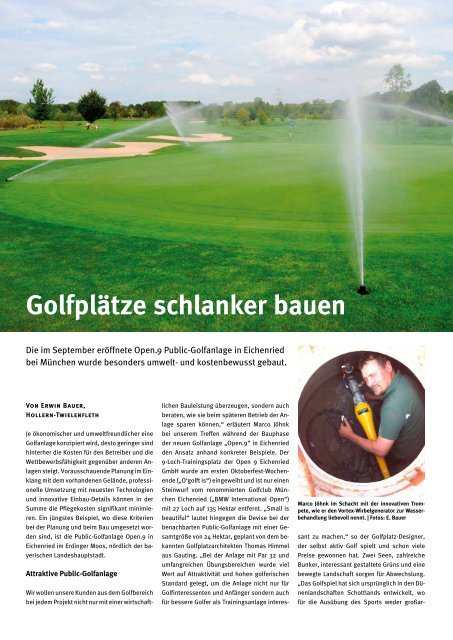 Golfplätze schlanker bauen - Stange & Jöhnk