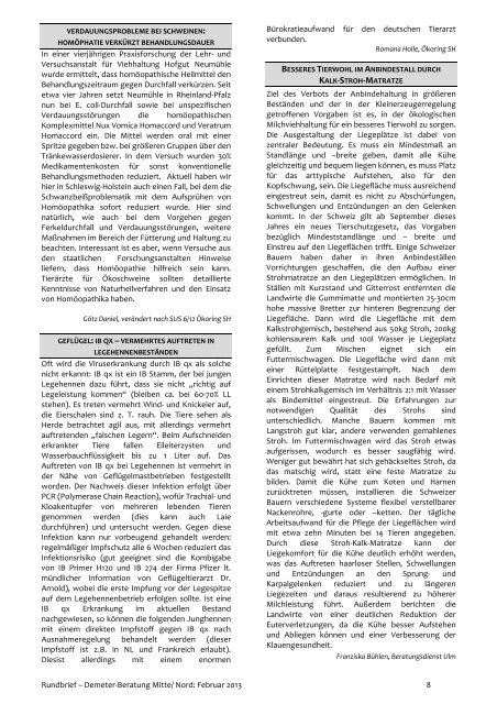 Beraterrundbrief Landwirtschaft Februar 2013 - Demeter