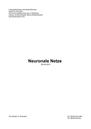 Neuronale Netze - Timo Becker