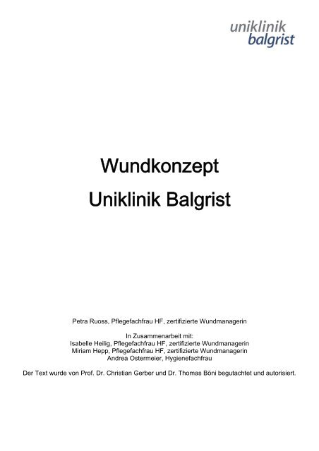 Wundkonzept Uniklinik Balgrist