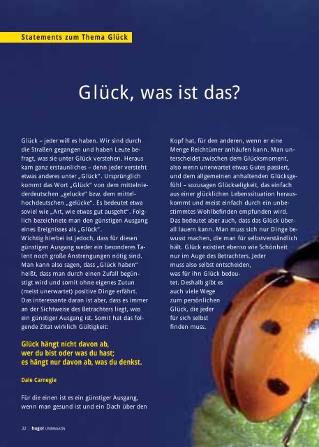 Aktion - hugo! UNIMAGAZIN