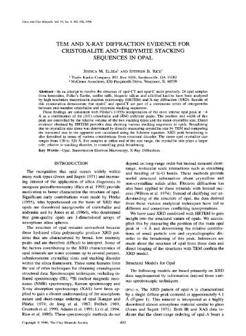 tem and x-ray diffraction evidence for cristobalite and tridymite