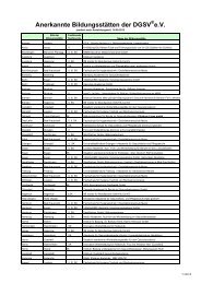 Anerkannte Bildungsstätten der DGSV e.V.