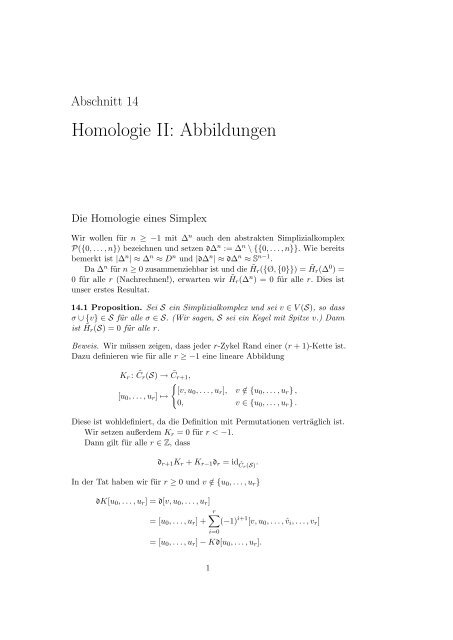 Homologie II: Abbildungen