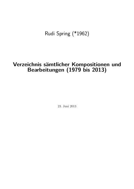 Rudi Spring - Verlag Vierdreiunddreißig
